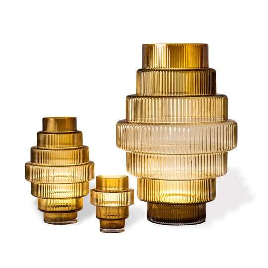 Steps Vase Amber - L