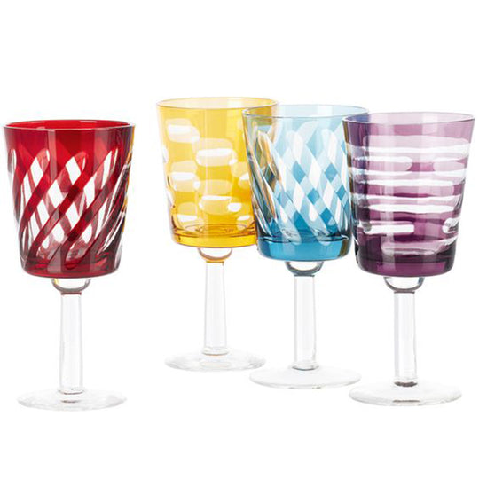 Tubular Wine Glasses Set of 4