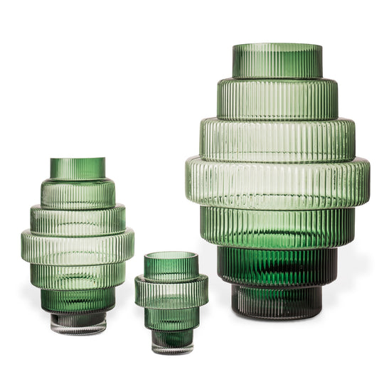 Steps Vase Green - L