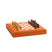 Chess set Box Buffalo Orange leather