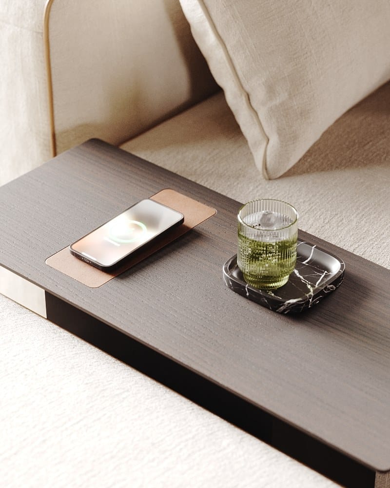Hidra center side table module with smartphone charger Sofa