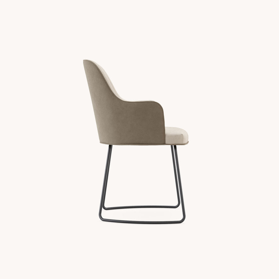 Anna Chair with armrest (metal baseboard)