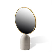 Round Mirror with marble base White