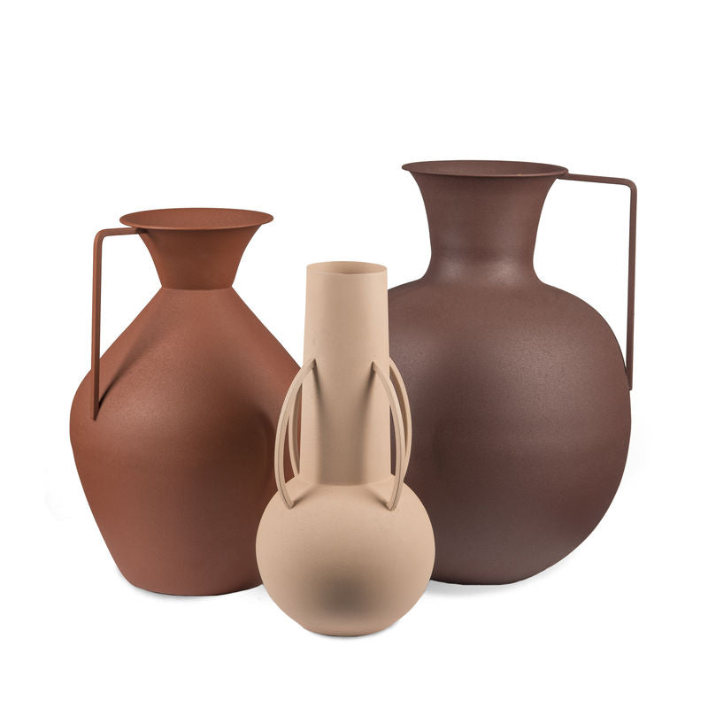 Roman Vases set of 3 Cognac