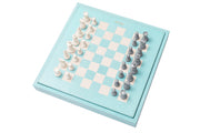 Chess set Box Galuchat Turquoise leather