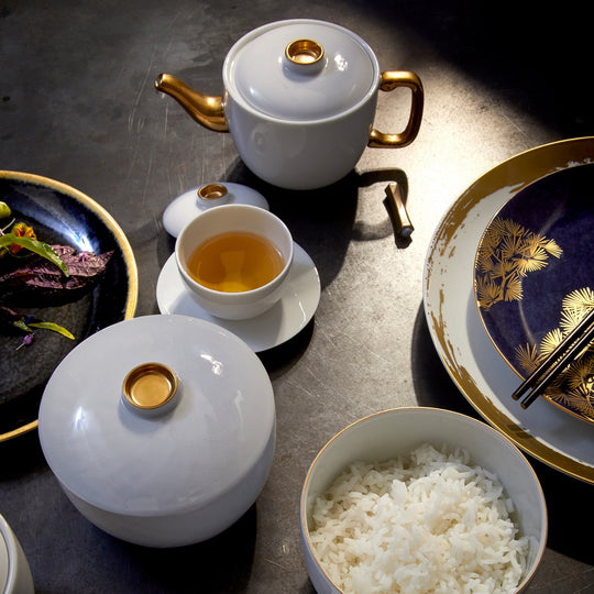 Zen Tea Cup with Lid & Saucer