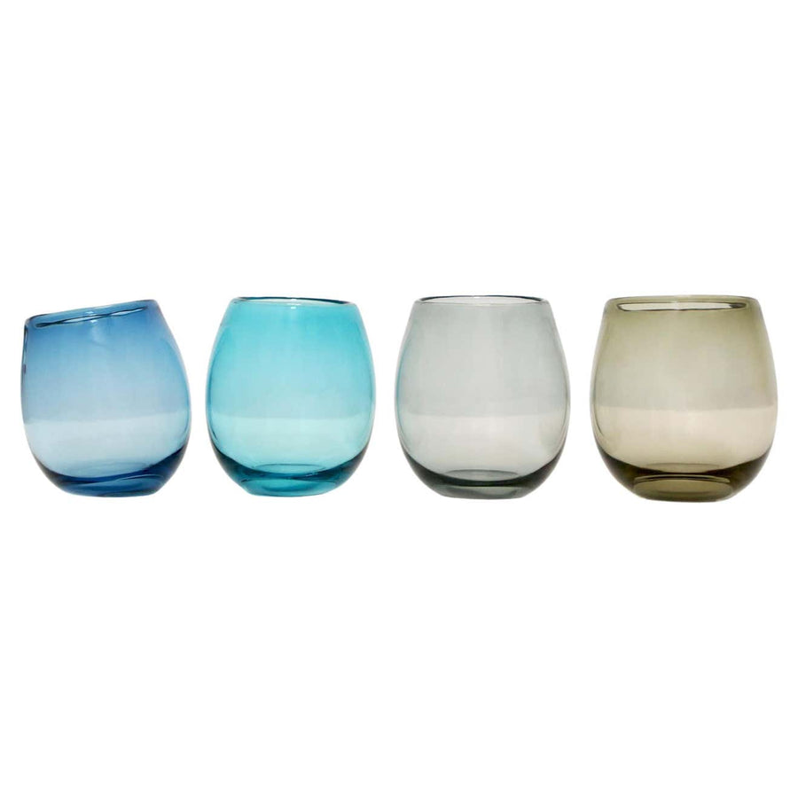 Drink Transparent Blue Palette Cup set of 4